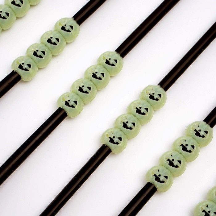 Трубочки для коктейля «Тыква», набор 6 шт., светится в темноте Трубочки для коктейля «Тыква», набор 6 шт., светится в темноте