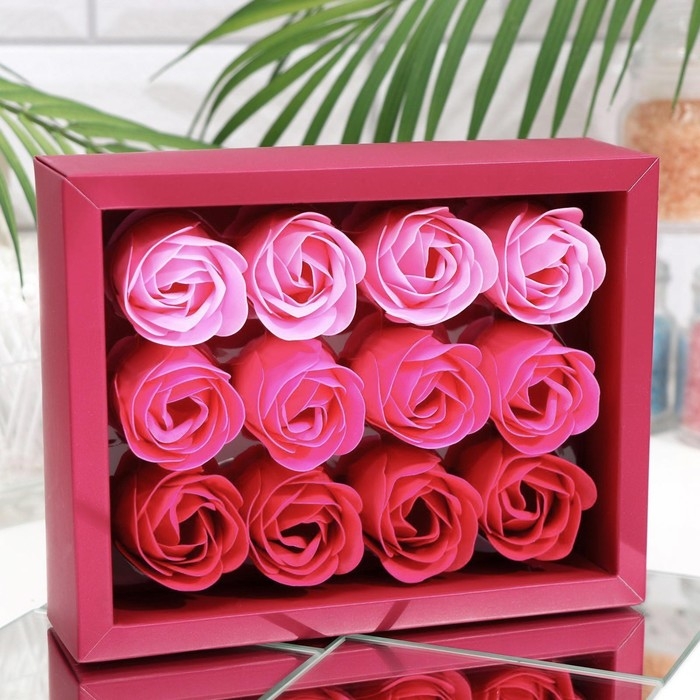 Мыльные розочки, цветные оттенки, набор 12 шт. Мыльные розочки, цветные оттенки, набор 12 шт.