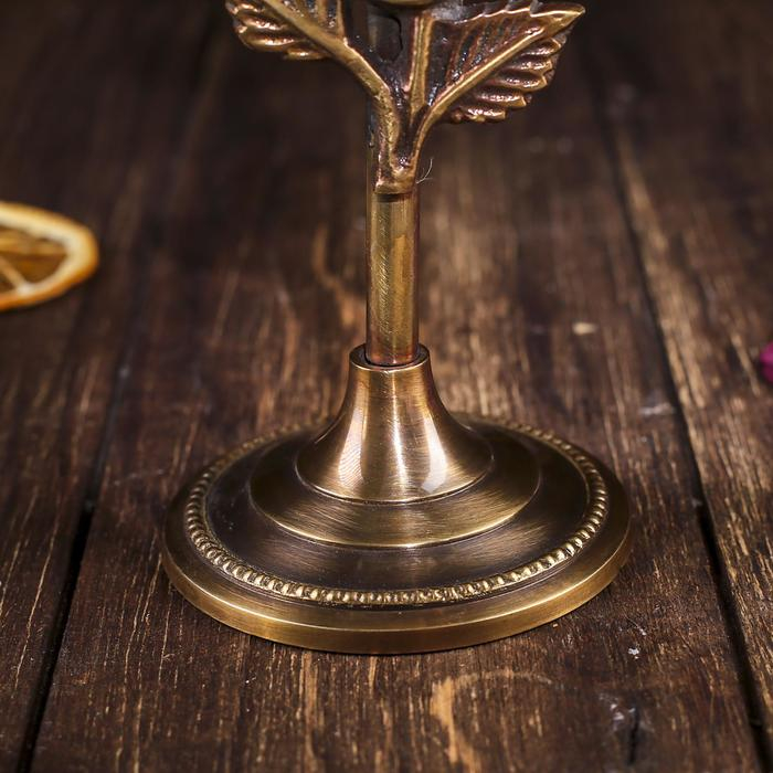 Подсвечник на 1 свечу Подсвечник на 1 свечу "Роза" антик, латунь, 19 см