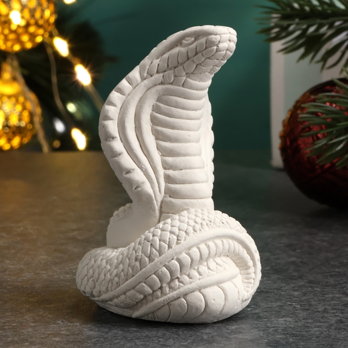 Новый год. Символ 2025. Фигура для раскраски  Новый год. Символ 2025. Фигура для раскраски "Змея Кобра малая" 6х4х4см