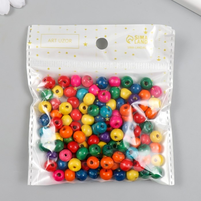 Бусины для творчества дерево Бусины для творчества дерево "Разноцветные" d=0,8 см набор 20 гр