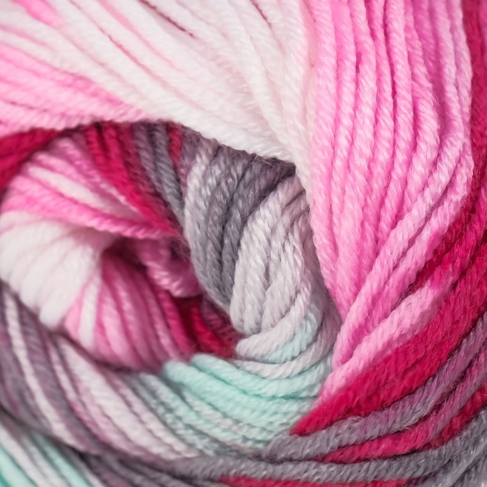 Пряжа Пряжа "Adore Dream" 100% акрил антипиллинг 280м/100г (1066 роз-бел-серый)