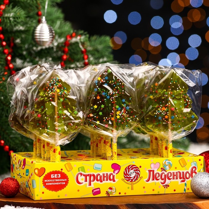 Карамель на палочке Карамель на палочке "Ёлочка Биг", зёленая, 55 г