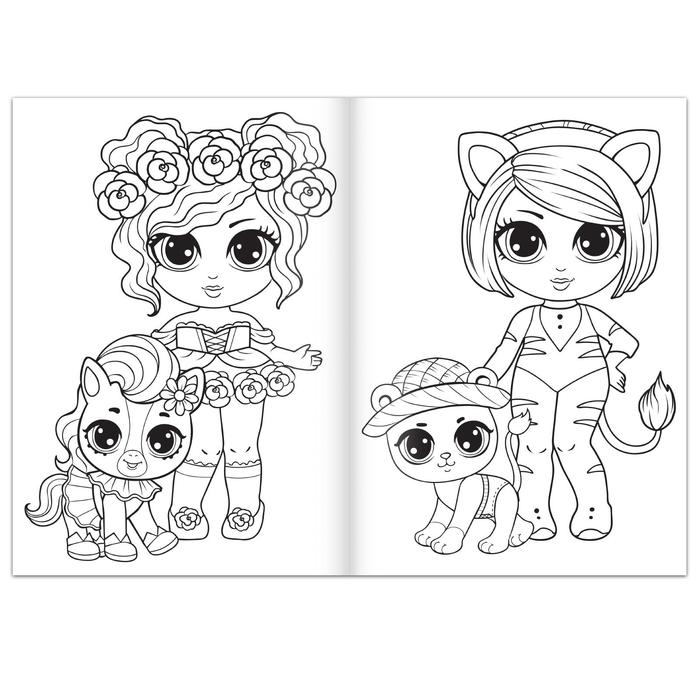 Набор раскрасок для девочек «Стильные девчонки», 4 шт. по 16 стр., формат А4 Набор раскрасок для девочек «Стильные девчонки», 4 шт. по 16 стр., формат А4