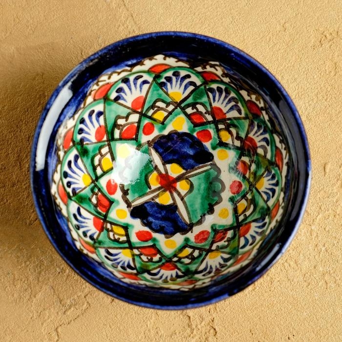 Пиала Риштанская керамика  Пиала Риштанская керамика "Узоры",  9,5 см микс