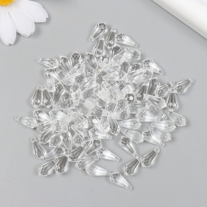 Бусины для творчества пластик Бусины для творчества пластик "Кристалл-капля" набор 20 гр 0,6х0,6х1,3 см