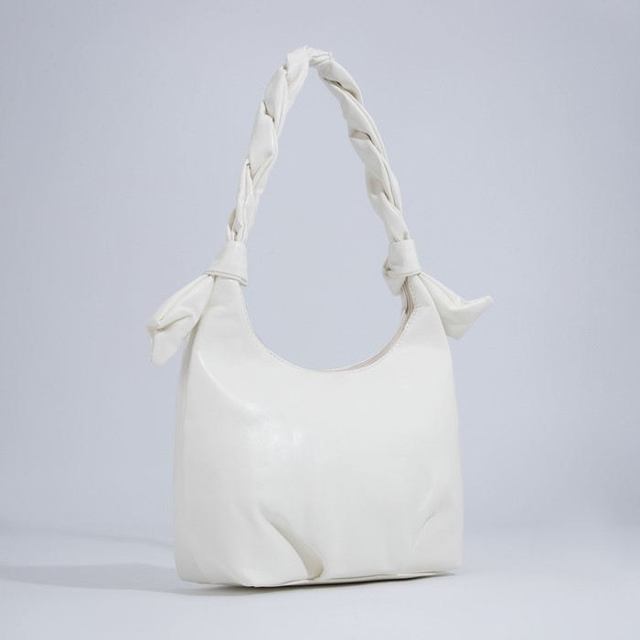 Сумка-багет на молнии, цвет молочный Сумка-багет на молнии, цвет молочный