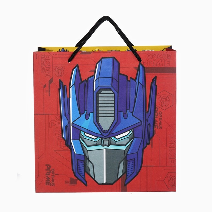 Пакет подарочный крафт "Autobot Heroes" 22х22х11 см, Трансформеры