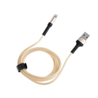 Кабель BYZ BC-025, Lightning - USB, 5 А, 1.2 м, PD, нейлон, золотистый