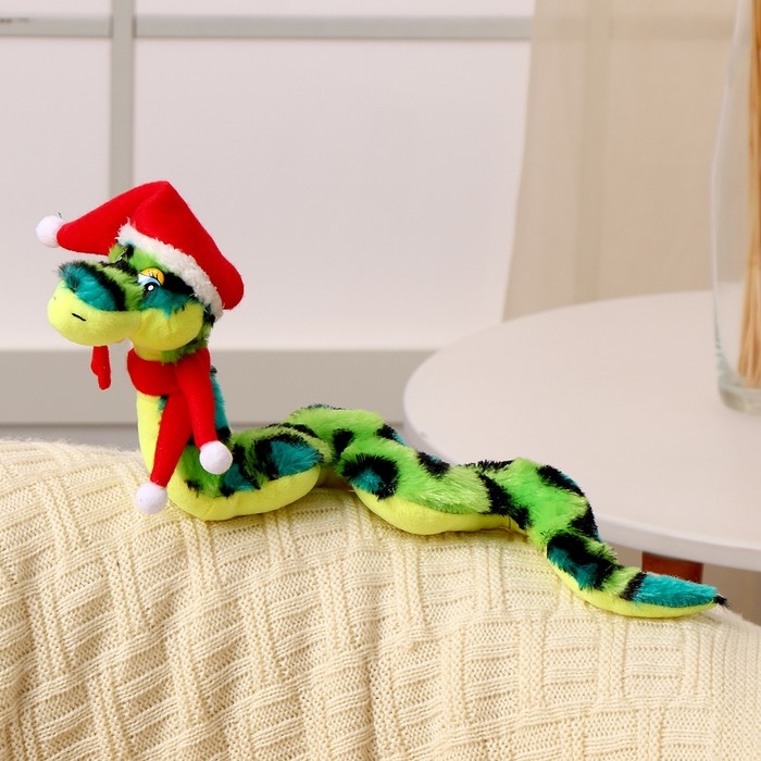 Мягкая игрушка «Змея», в новогоднем колпаке, 16 см Мягкая игрушка «Змея», в новогоднем колпаке, 16 см