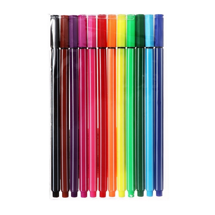 Набор капиллярных ручек  Набор капиллярных ручек "Полоски", 12 цветов, МИКС