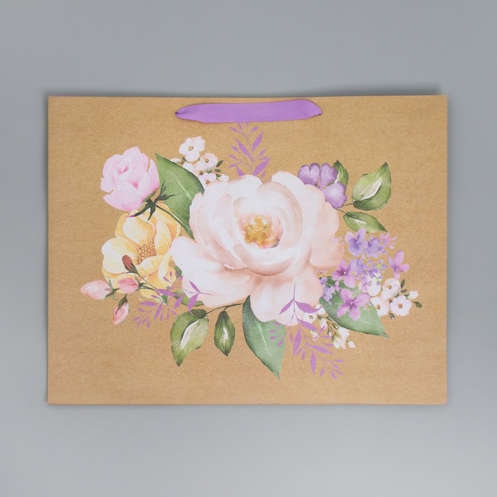 Пакет подарочный крафтовый горизонтальный, упаковка, «Самой Лучшей», L 40 х 31 х 11,5 см Пакет подарочный крафтовый горизонтальный, упаковка, «Самой Лучшей», L 40 х 31 х 11,5 см