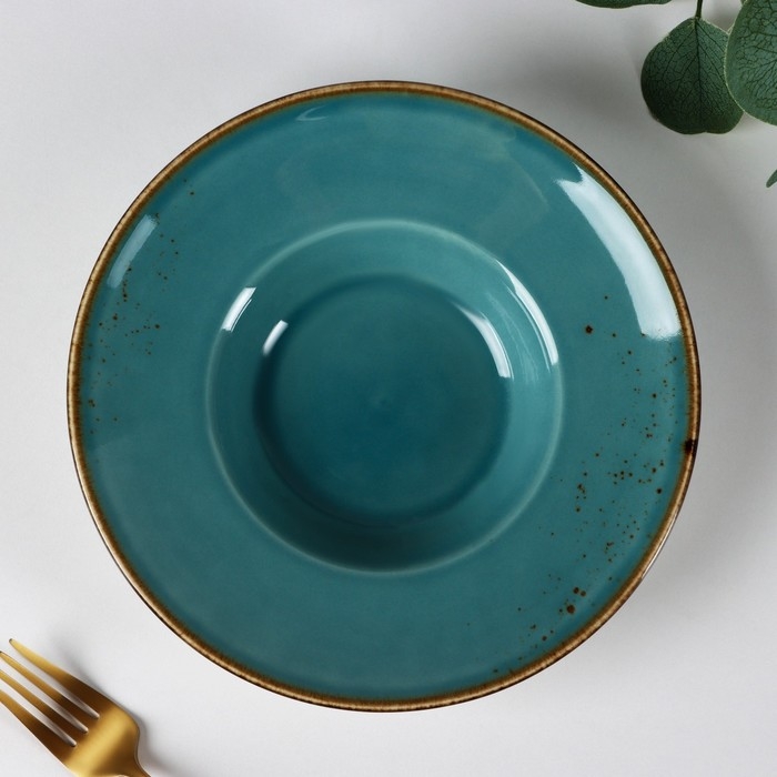 Тарелка керамическая для пасты Magistro «Церера», 160 мл, d=21 см, цвет голубой Тарелка керамическая для пасты Magistro «Церера», 160 мл, d=21 см, цвет голубой