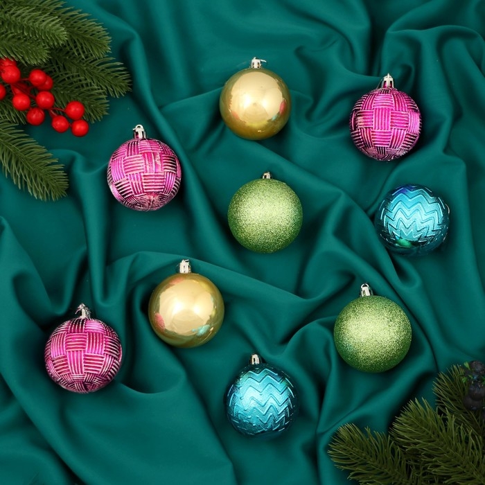 Набор шаров пластик d-5,5 см, 9 шт Набор шаров пластик d-5,5 см, 9 шт "Фестиваль" микс