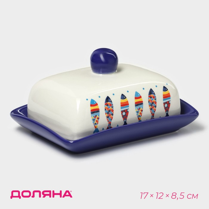 Маслёнка Доляна «Емеля», 17×12×8,5 см, цвет белый Маслёнка Доляна «Емеля», 17×12×8,5 см, цвет белый