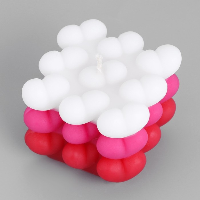 Свеча фигурная  Свеча фигурная "Бабл Сердце" 6 см, бело-розовая