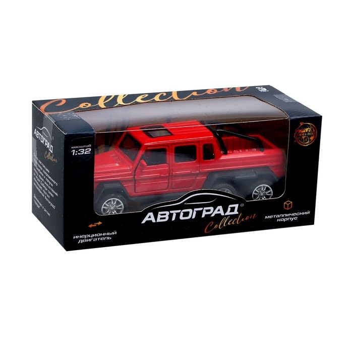Машина металлическая «Джип 6X6», 1:32, инерция, цвет красный Машина металлическая «Джип 6X6», 1:32, инерция, цвет красный