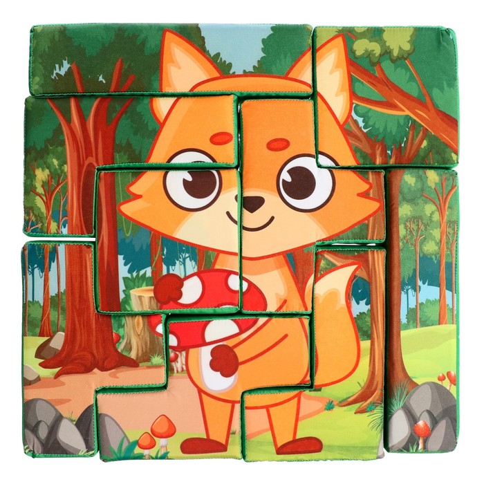 Мягкий развивающий пазл «Лисичка», 9 элементов Мягкий развивающий пазл «Лисичка», 9 элементов