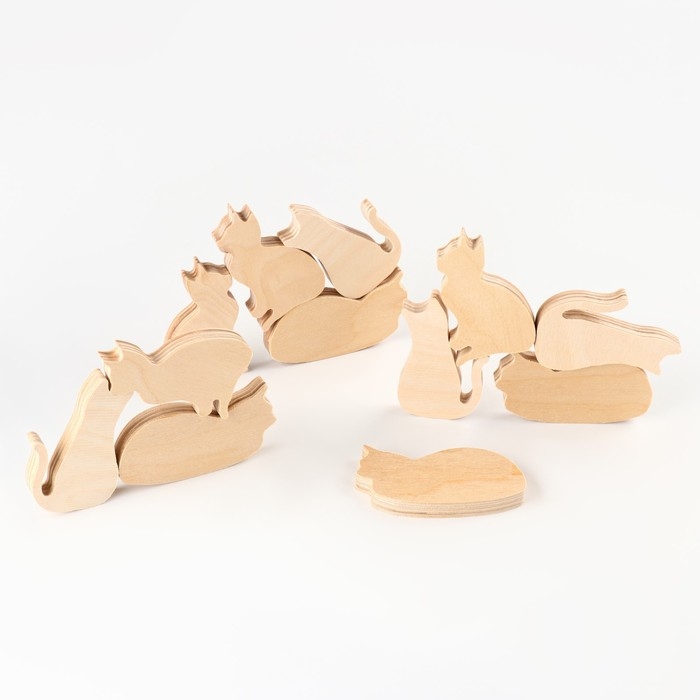 Развивающая детская настольная игра-раскраска  Развивающая детская настольная игра-раскраска "Балансир. Кошкин дом", 12 элементов