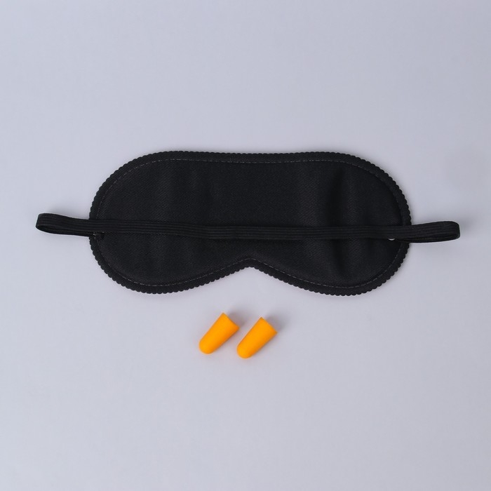Набор туристический: маска для сна, беруши в футляре Набор туристический: маска для сна, беруши в футляре