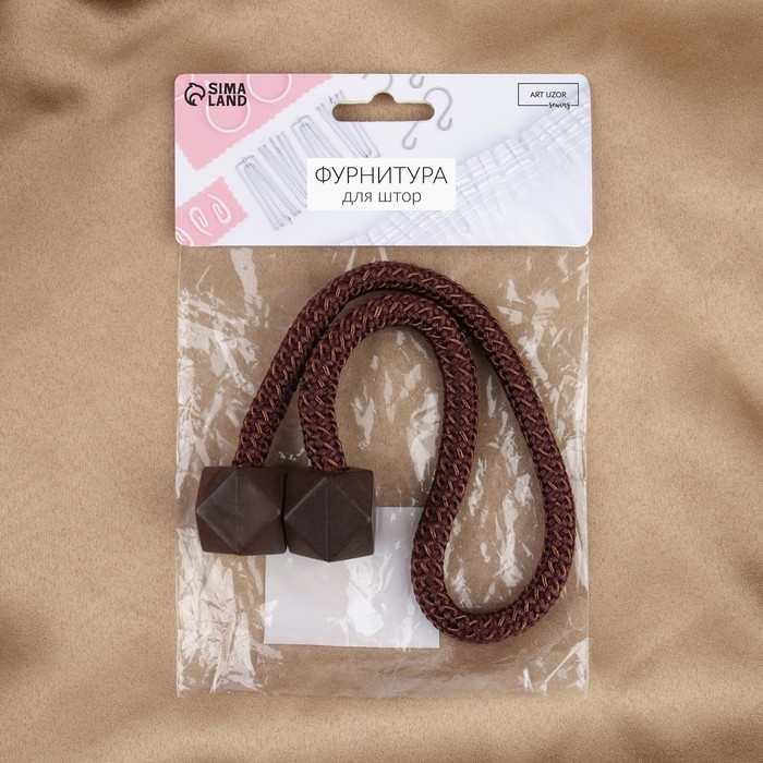 Подхват для штор «Камушки», d = 3 × 51 см, цвет тёмно-коричневый Подхват для штор «Камушки», d = 3 × 51 см, цвет тёмно-коричневый
