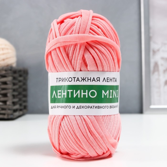 Пряжа трикотажная 100% хлопок "Лентино mini" 100 гр 40 м цвет 84 светлая роза