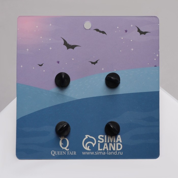 Набор значков (4 шт.) «Опасные зверюшки», цветной в чёрном металле Набор значков (4 шт.) «Опасные зверюшки», цветной в чёрном металле