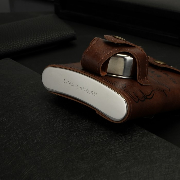 Фляжка со складной стопкой в чехле «Первый во всем», 240 мл / 75 мл Фляжка со складной стопкой в чехле «Первый во всем», 240 мл / 75 мл