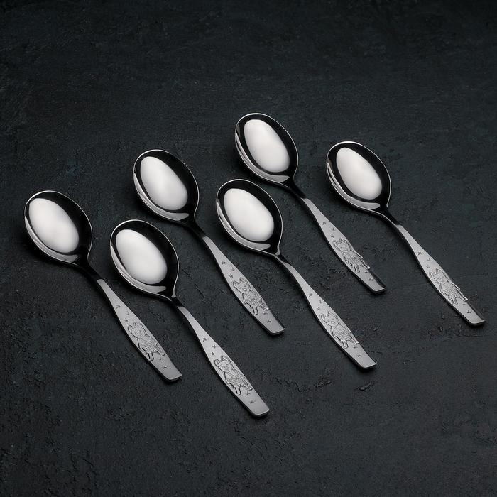 Ложка детская столовая «Антошка», длина 16 см, толщина 2 мм, цвет серебряный Ложка детская столовая «Антошка», длина 16 см, толщина 2 мм, цвет серебряный