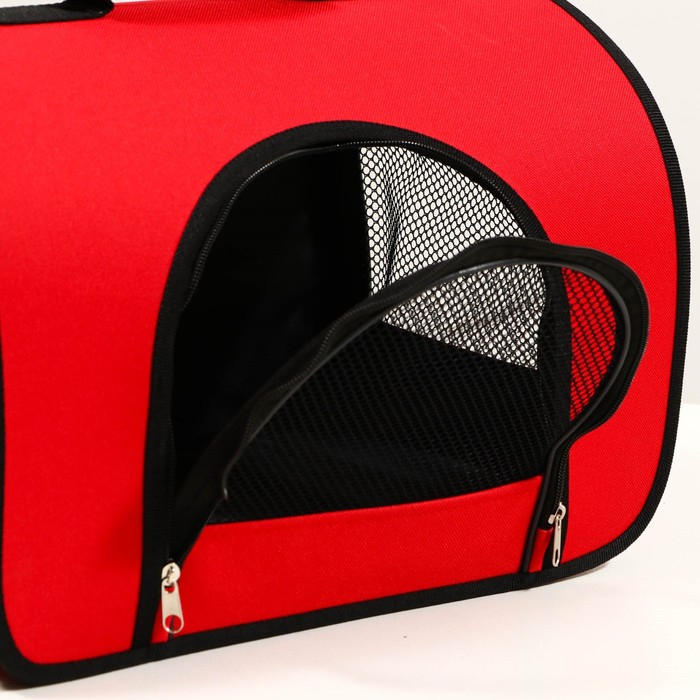 Сумка - переноска для животных, 2 входа, 40 х 25 х 28 см, красная Сумка - переноска для животных, 2 входа, 40 х 25 х 28 см, красная