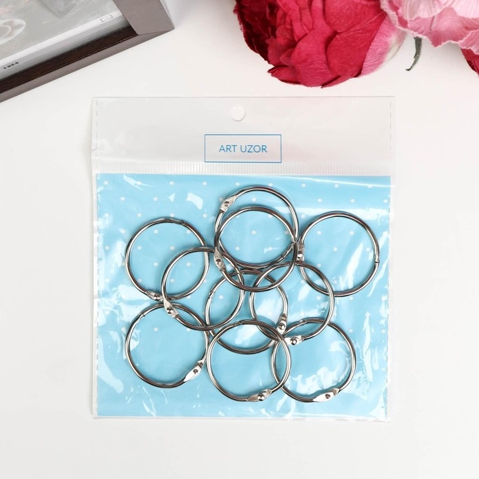 Кольца для творчества (фотоальбомов) Кольца для творчества (фотоальбомов) "Серебро" внутр. d= 3 см внешн. d=3,4 см н-р 10 шт