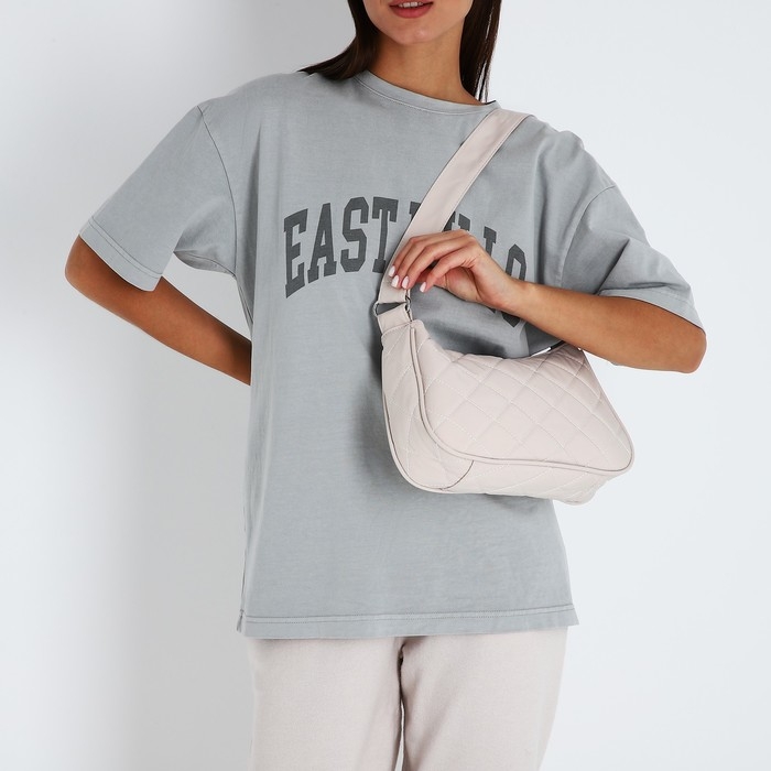 Сумка-багет на молнии, цвет бежевый Сумка-багет на молнии, цвет бежевый