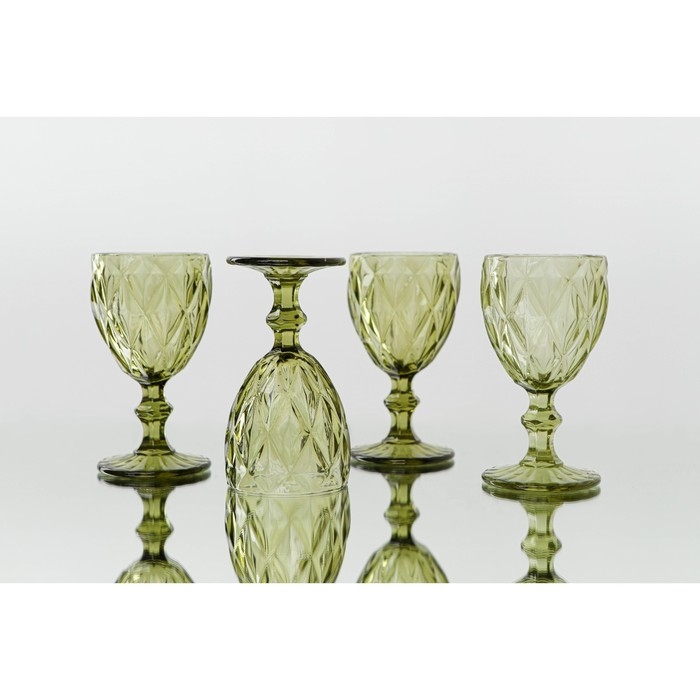 Бокал для вина стеклянный Magistro «Круиз», 250 мл, 8×15,3 см, цвет зелёный Бокал для вина стеклянный Magistro «Круиз», 250 мл, 8×15,3 см, цвет зелёный