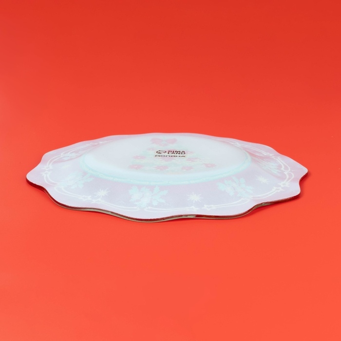 Тарелка стеклянная обеденная Доляна «Новогодняя ель», d=25 см