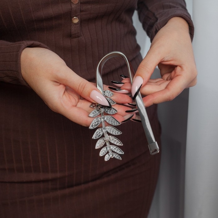 Подхват для штор «Ветка», 10 × 4 см, 32 см, цвет серебряный Подхват для штор «Ветка», 10 × 4 см, 32 см, цвет серебряный