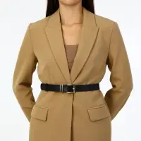 Ремень женский с винтом, 110&times;2.5 см, пряжка металл, золотистая, чёрный