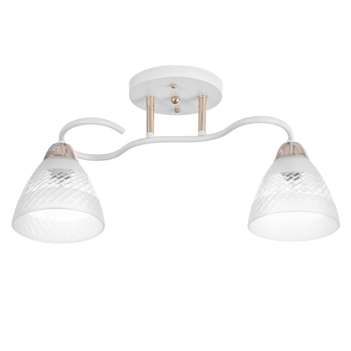 Люстра Люстра "Линда" 2х60Вт Е27 Белый, золото 47х16х23см