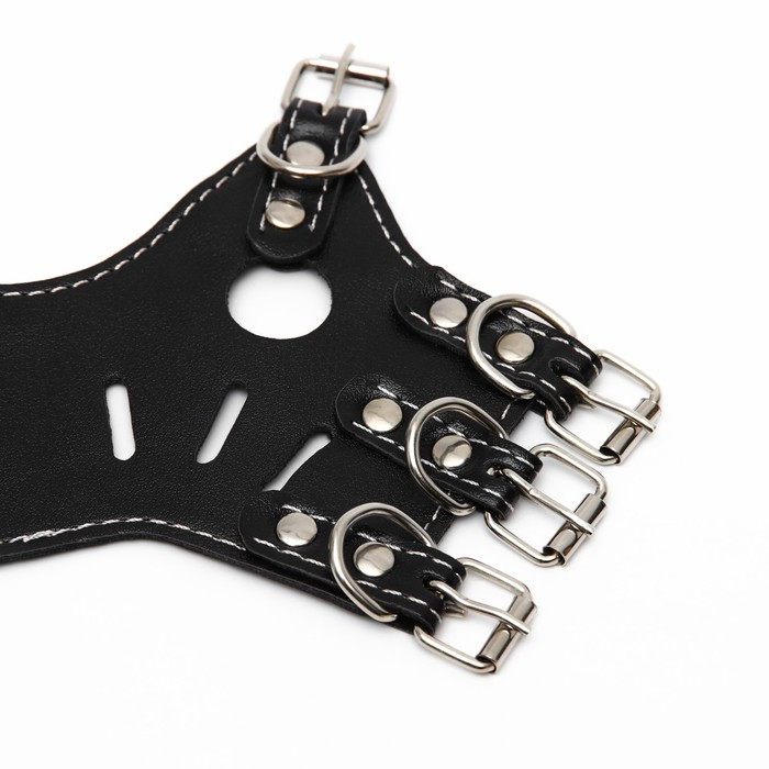 Намордник из прессованной кожи регулируемый, №3, ДН 6,8 см, ОМ 21-28 см, чёрный Намордник из прессованной кожи регулируемый, №3, ДН 6,8 см, ОМ 21-28 см, чёрный