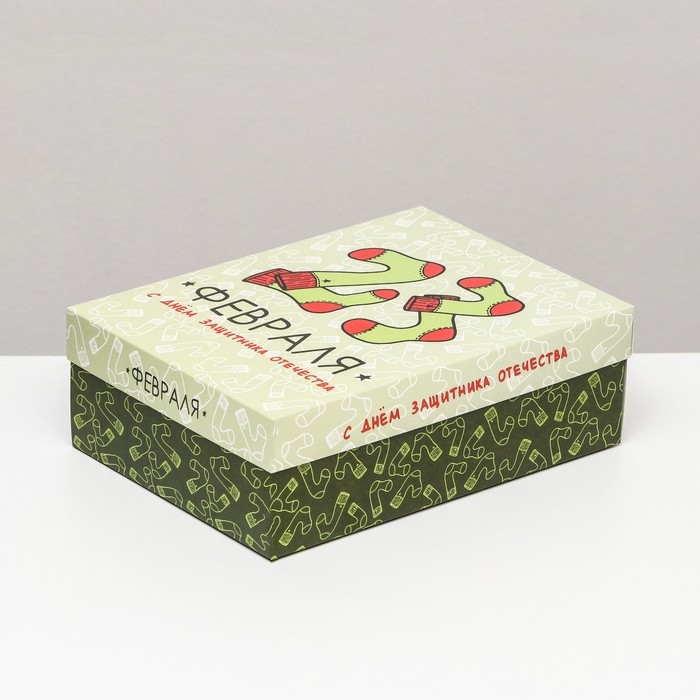 Коробка складная, Коробка складная, "Праздничные носки" 24 х 17 х 8 см