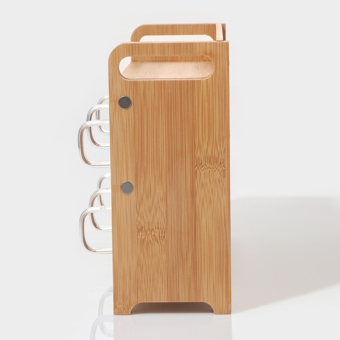 Банки стеклянные для хранения сыпучих продуктов «Тури», 8 предметов: 6 банок 300 мл, 8×6 см, ложка, бамбуковый ящик Банки стеклянные для хранения сыпучих продуктов «Тури», 8 предметов: 6 банок 300 мл, 8×6 см, ложка, бамбуковый ящик