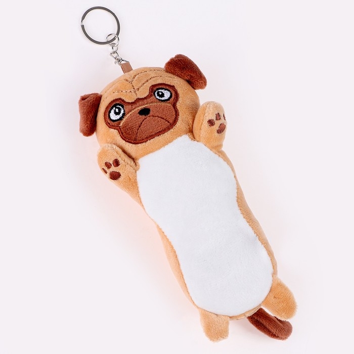 Мягкая игрушка &laquo;Мопс&raquo; на брелоке, 16 см, цвет МИКС