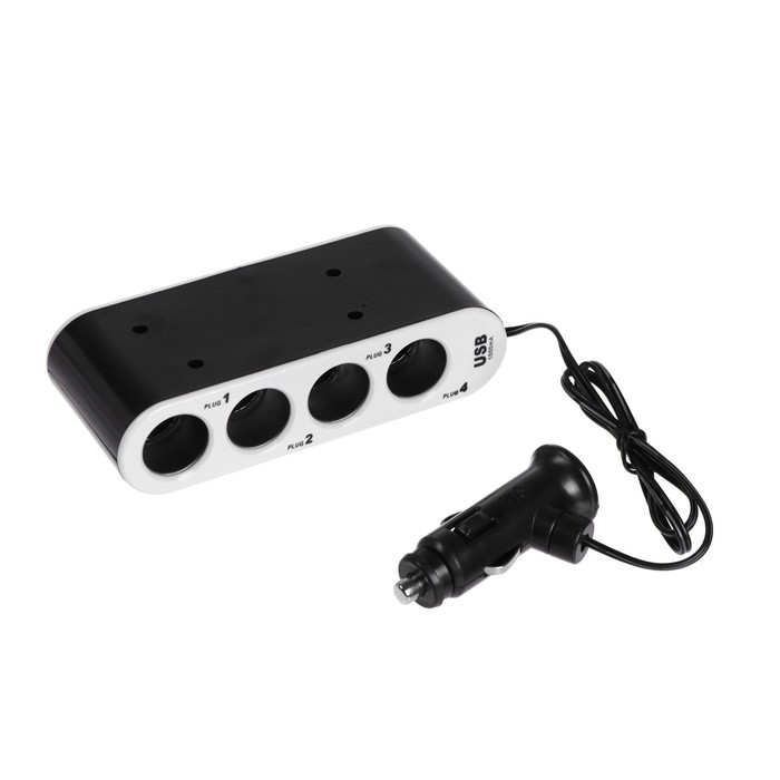 Разветвитель прикуривателя TORSO, 12-24 В, USB, провод 50 см, подсветка Разветвитель прикуривателя TORSO, 12-24 В, USB, провод 50 см, подсветка