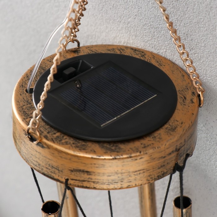 Музыка ветра с подсветкой от солнечной батареи Музыка ветра с подсветкой от солнечной батареи "Солнце" 5 трубок 24,5х11х108 см