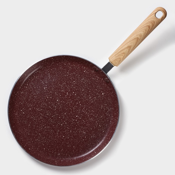 Сковорода блинная Доляна Grit, d=24 см, ручка soft-touch, антипригарное покрытие, индукция, цвет коричневый Сковорода блинная Доляна Grit, d=24 см, ручка soft-touch, антипригарное покрытие, индукция, цвет коричневый