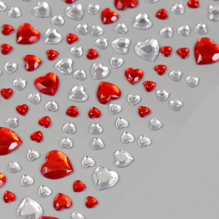 Декор для творчества пластик Декор для творчества пластик "Стразы. Сердечки" 25,2х9,6х0,5 см
