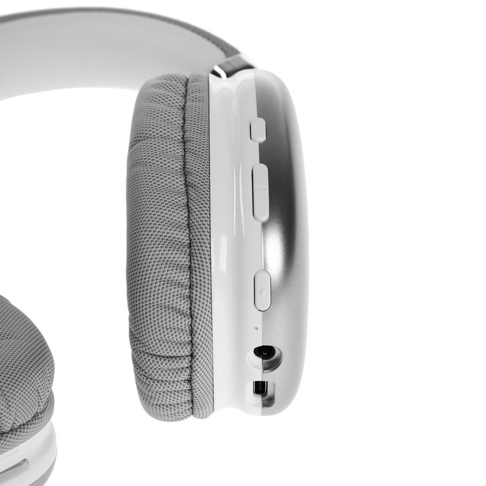 Наушники беспроводные RX-8 полноразмерные, микрофон, BT5.3, AUX, 400мАч, серебристые Наушники беспроводные RX-8 полноразмерные, микрофон, BT5.3, AUX, 400мАч, серебристые