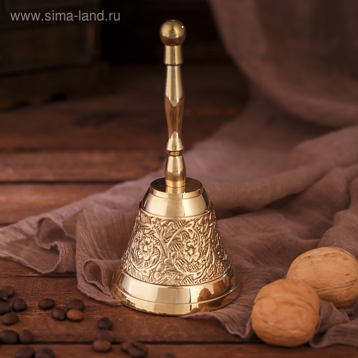 Колокольчик латунь  Колокольчик латунь "Резные узоры" 7,5х7,5х15 см