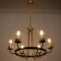 Люстра 1757/6 E14 40Вт черно-золотой 67х67х47 см BayerLux