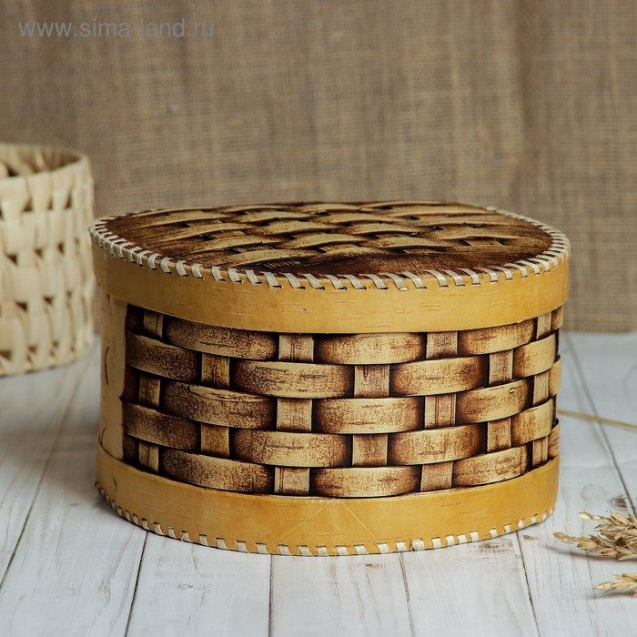 Батонница &laquo;Плетёночка&raquo;, на шарнире, 21&times;18,5&times;13 см, береста