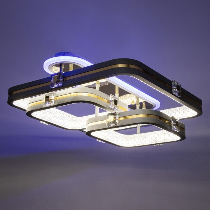 Люстра с ПДУ Люстра с ПДУ "Люминара" 3хLED 88Вт 3000-6000К RGB серый золотой 50х47х16см